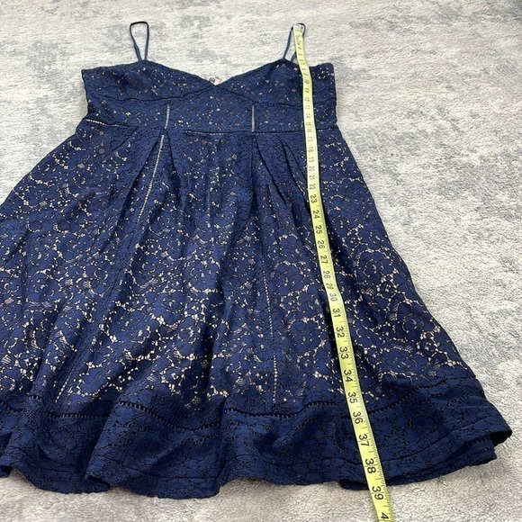 Joie Solandra Sleeveless Lace Dress Navy Blue A Line Party Cocktail Sz 10 - Picture 8 of 12